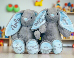 Personalized Bunny Teddy | Soft Toy for New Baby - Ideal Gift for Christmas, Christening, Easter, or Birthday