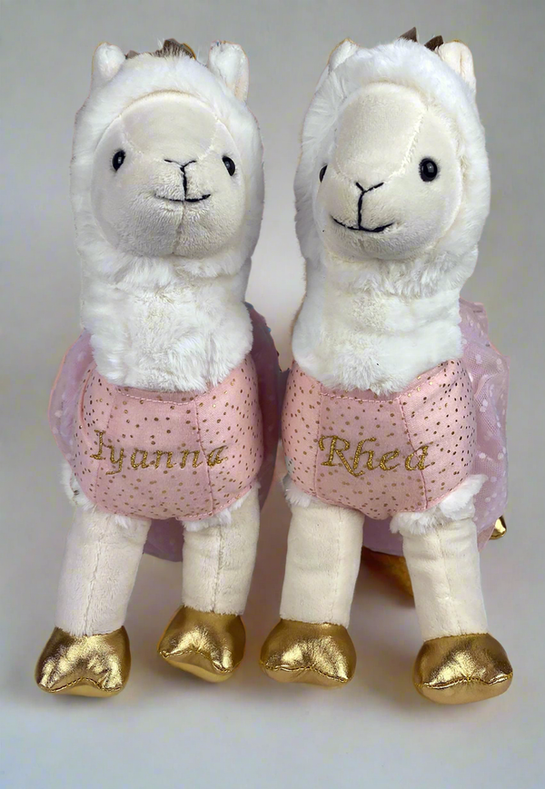 Personalised LLama Confetti Plush toy - Snugdem Boogums keel toys wedding favour flower girl gift