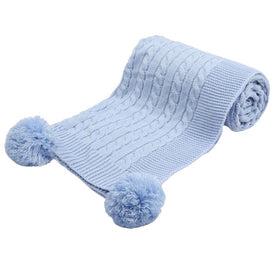 Cable Knit Wrap Blue - Soft Touch