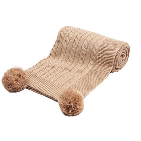 Cable Knit Wrap Coffee - Soft Touch