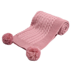 Cable Knit Wrap Dusty Pink - Soft Touch