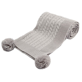 Cable Knit Wrap Grey - Soft Touch