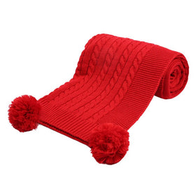 Cable Knit Wrap Red -Soft Touch