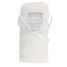 WHITE CELLULAR COTTON BABY BLANKET