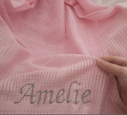Personalised Pink Cellular Blanket - SnugDem Boogums