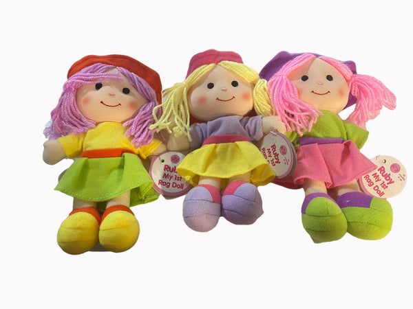 My first rag doll, blonde pink & purple hair - SnugDem Boogums