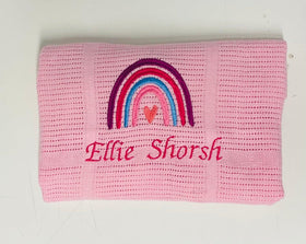 Personalised Pink Cellular Blanket