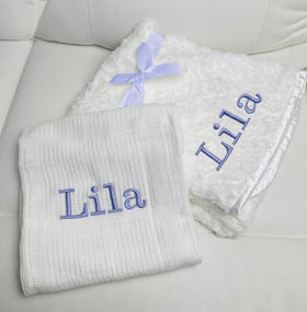 Baby White Blankets Gift Set