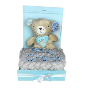 Personalised Musical Gift Bundle - Blanket and Pull Toy