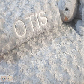 Personalised Rose Fur Baby Fleece Blanket - Grey