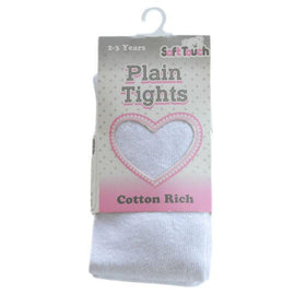 PLAIN WHITE COTTON TIGHTS (NB-12 YEARS)