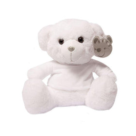 WHITE TEDDY BEAR W/T SHIRT Size is 25CM