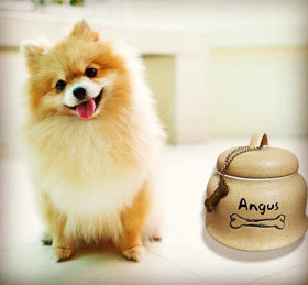 Personalised sand stone Pet Dog storage jar