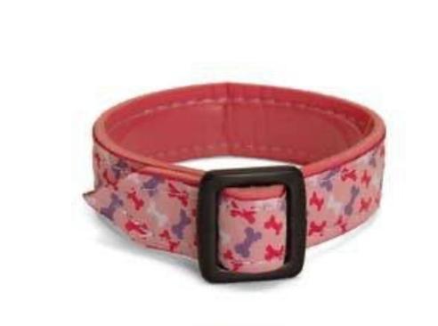 Toy Dog Collar Cuddle Accessory Pink with Bones -Keel Toys (25 Cm )
