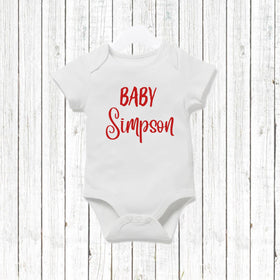 Personalised name short sleeve Baby vest
