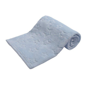 Star Embossed flannel Wrap - Blue