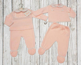 Knitted Baby Girls 2 pcs Pram Set -  (0-9 Months)