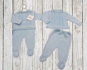 Knitted Baby Boys 2 pcs Pram Set -056 (0-9 Months)