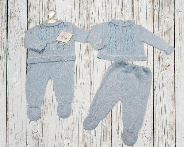 Knitted Baby Boys 2 pcs Pram Set - Snugdem Boogums