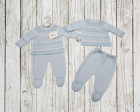Knitted Baby Boys 2 pcs Pram Set -057 (0-9 Months)