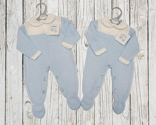 Long Knitted Baby Boys Romper with Bow