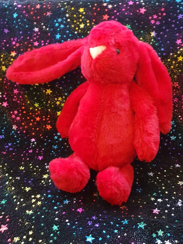 Large Cuddly Long Eared Baby Bunny Rabbit - Red 41cm - SnugDem Boogums