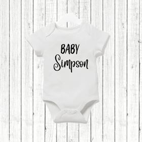 Personalised name short sleeve Baby vest
