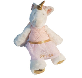 Personlaised confetti unicorn Plush Toy with gold paws