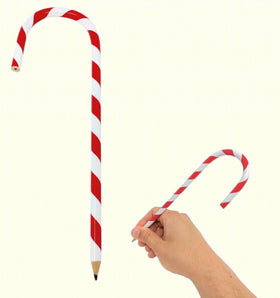 Christmas Candy Cane Red & White Pencil 20cm