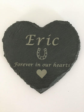 Personalised Engraved Slate Stone Heart Pet Memorial Grave Marker Plaque