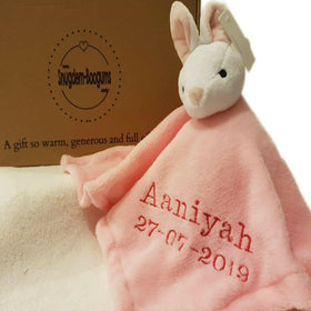 Personalised Pink Bunny Comforter Blanket
