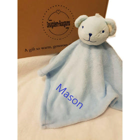 Personalised Blue Teddy Comforter Blanket
