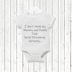 Social Distancing Baby Announcement  Baby Vest