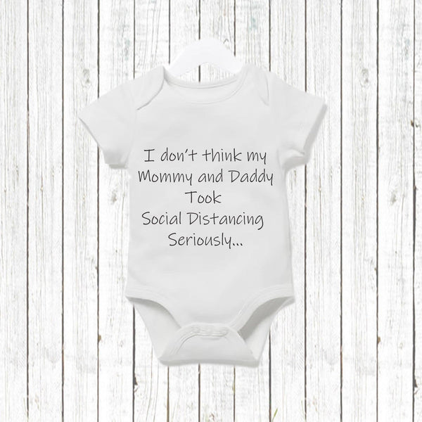Social Distancing Baby Announcement  Baby Vest - SnugDem Boogums